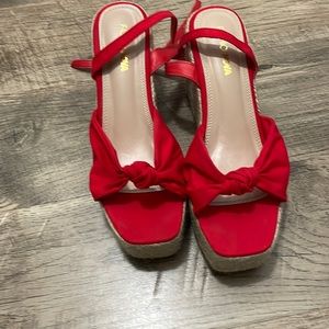 Fashion Nova Red Wedges